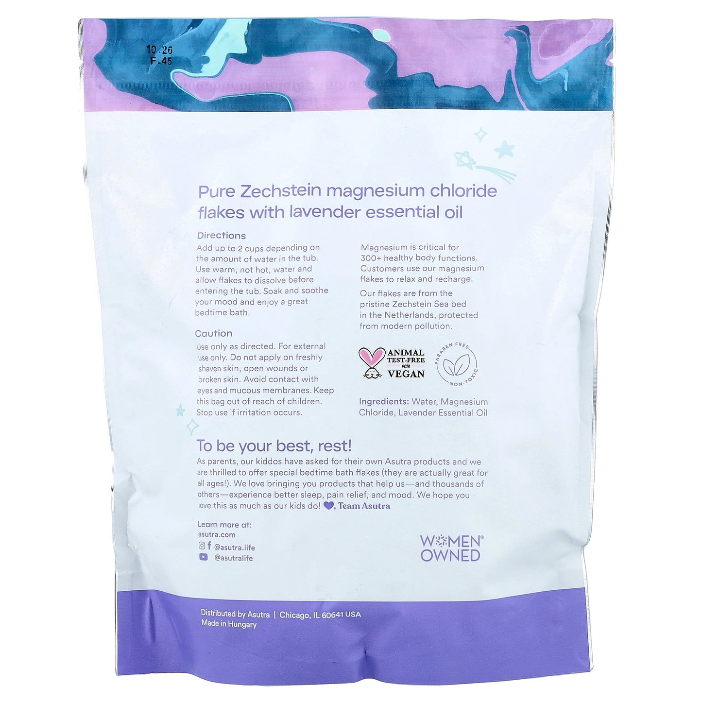 Asutra, Kids, Magnesium Bedtime Bath Flakes, 32 oz (907 g)