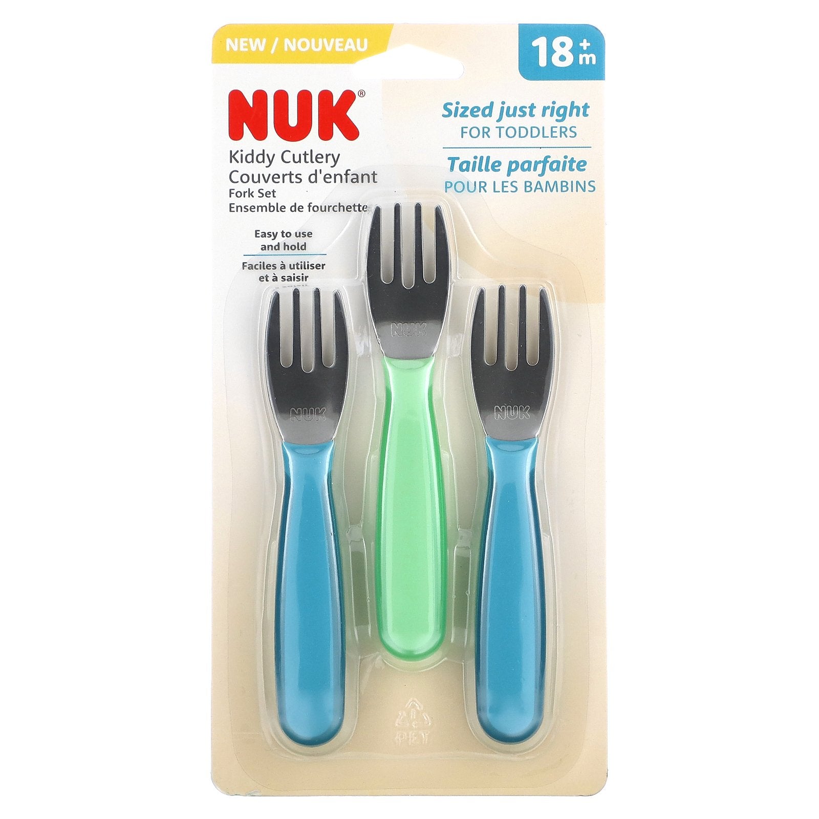 NUK, Kiddy Cutlery Fork Set, 18+ Months, 3 Pack