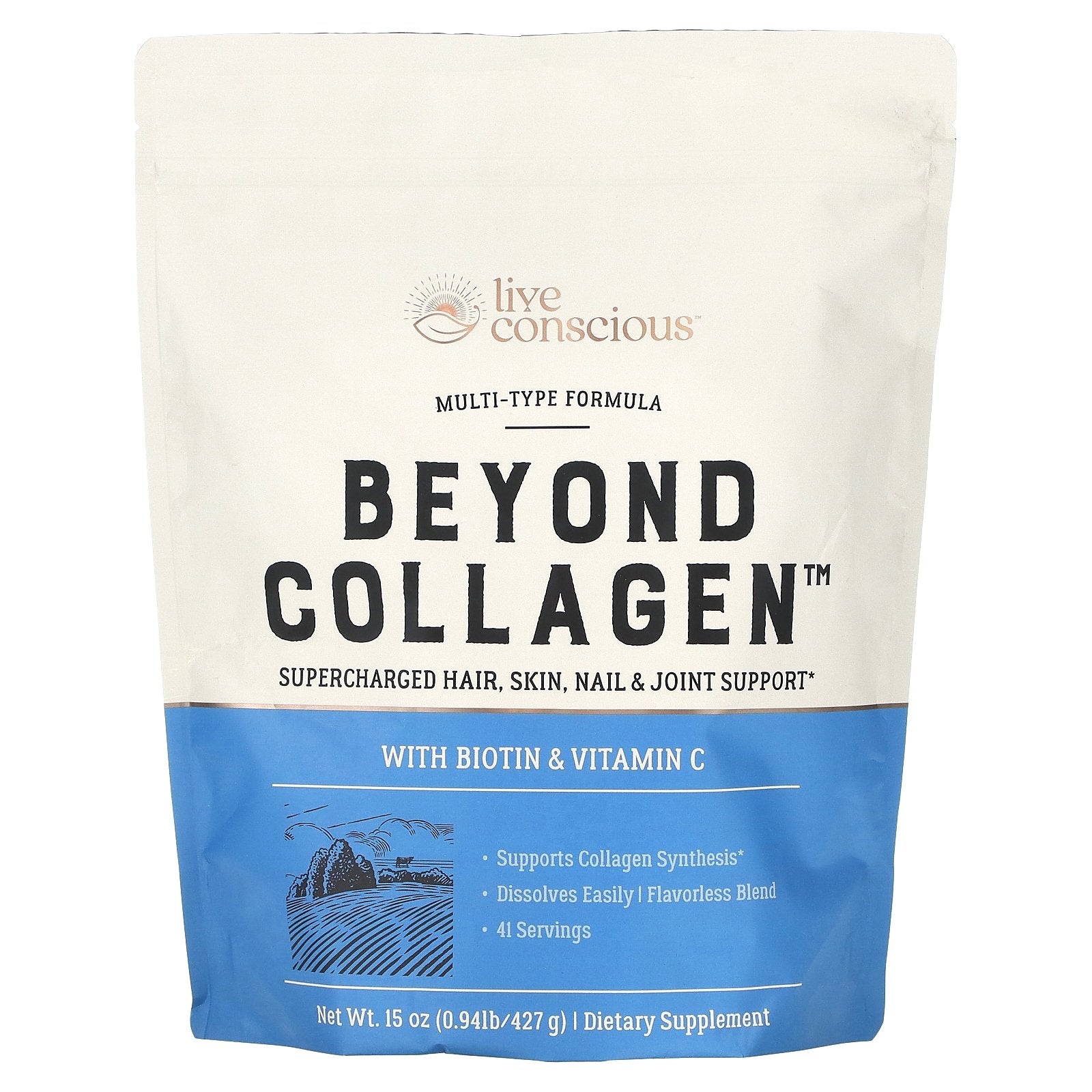 Live Conscious, Beyond Collagen,  With Biotin & Vitamin C, 15 oz (427 g)