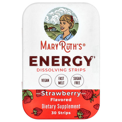 MaryRuth's, Energy Dissolving Strips, Strawberry, 30 Strips