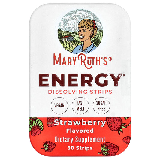 MaryRuth's, Energy Dissolving Strips, Strawberry, 30 Strips