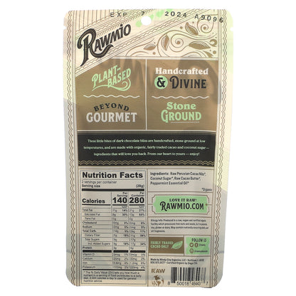 Rawmio, Mint Chocolate Hearts, 70% Raw Cacao, 2 oz (56.7 g)