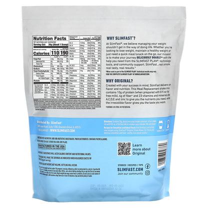 SlimFast, Original, Meal Replacement Shake Mix, French Vanilla, 2.98 lb (1.35 kg)