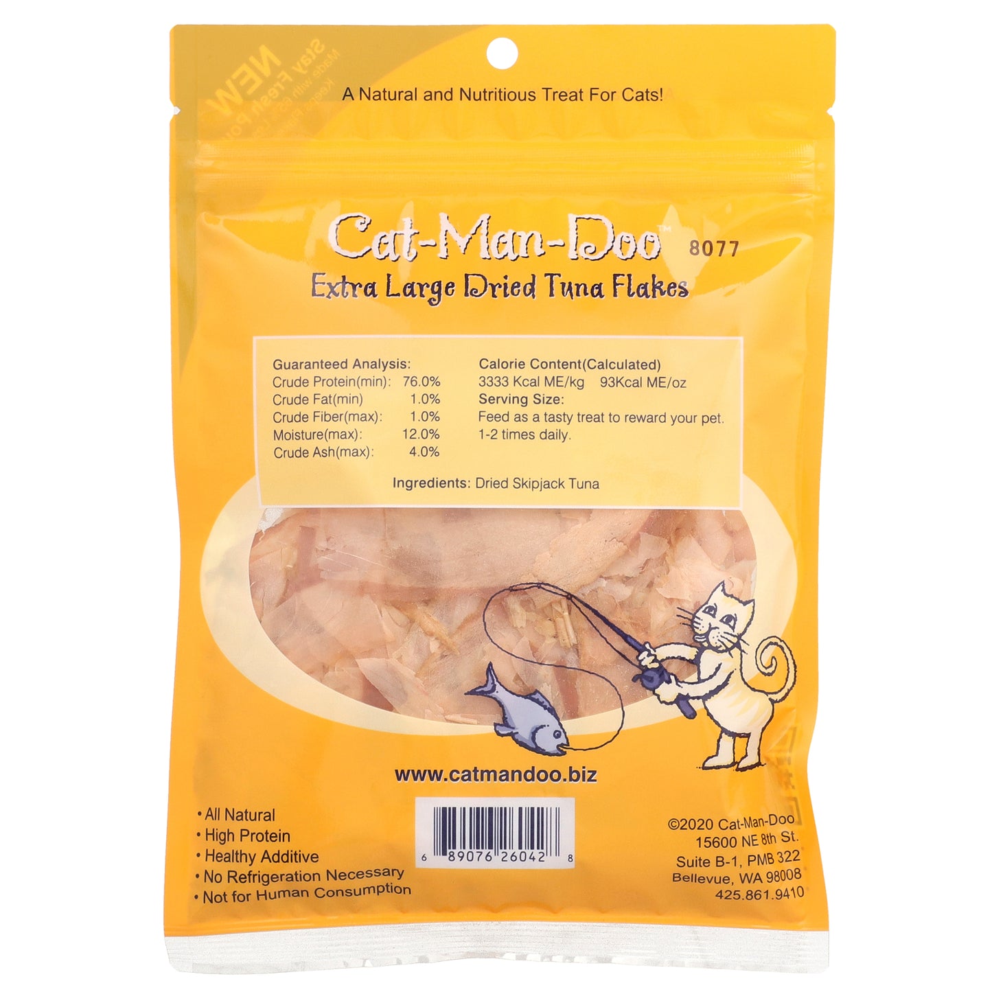 Cat-Man-Doo, Extra Large Dried Tuna Flakes, For Cats , 0.5 oz (14 g)