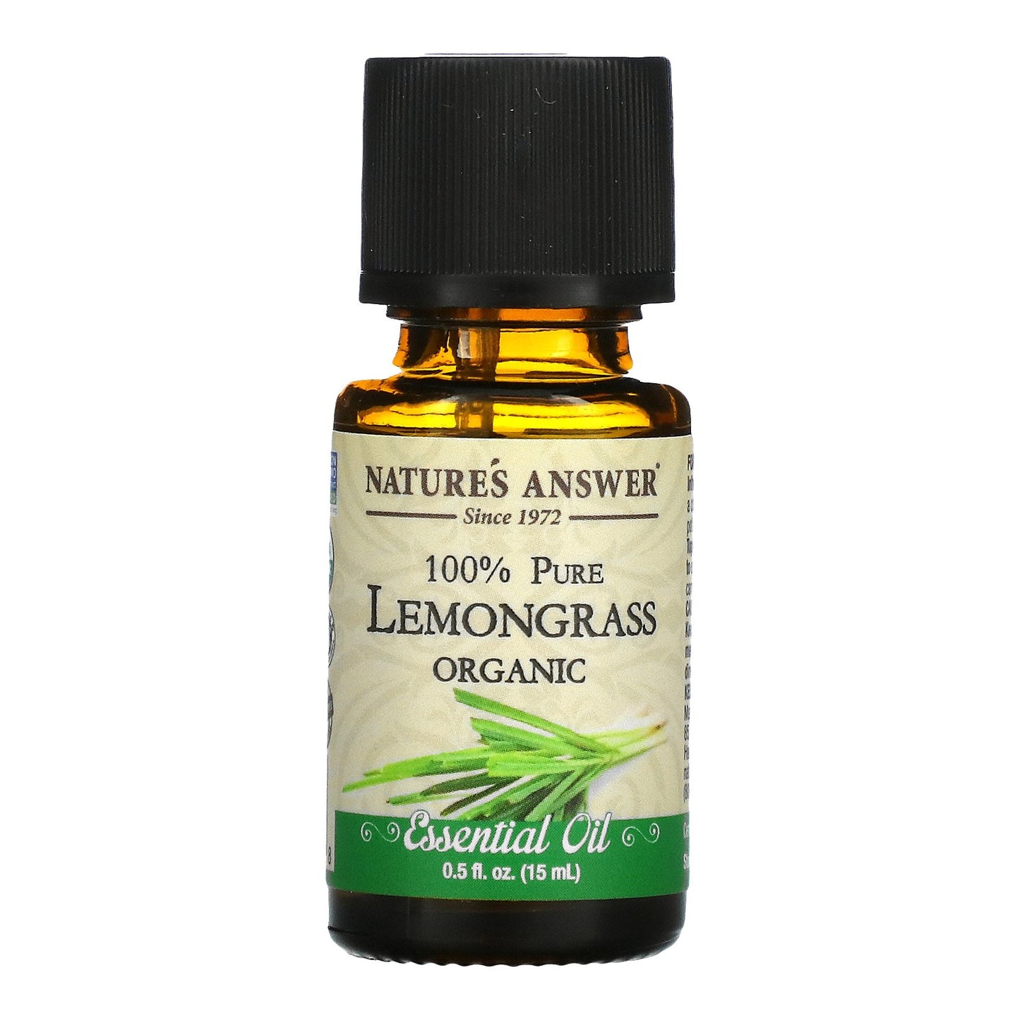 Nature's Answer, 100% Pure Organic Essential Oil, Lemongrass, 0.5 fl oz (15 ml)