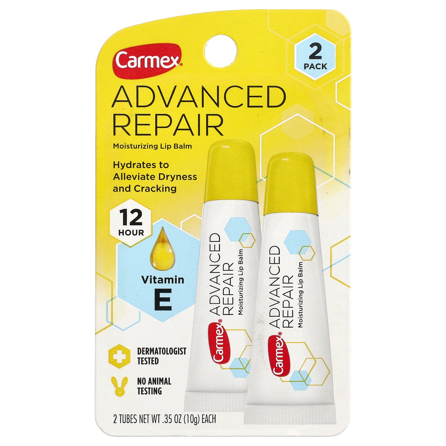 Carmex, Advanced Repair, Moisturizing Lip Balm, 2 Tubes, 0.35 oz (10 g) Each