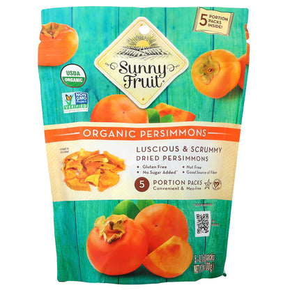 Sunny Fruit, Organic Dried Persimmons, 5 Portion Packs, 0.7 oz (20 g) Each