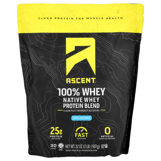 Ascent, Native Whey Protein Blend, Unflavored, 2 lb (907 g)