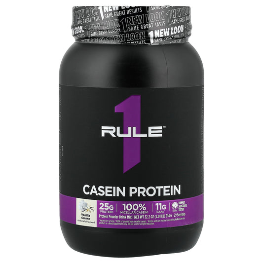 Rule One Proteins, Casein Protein Powder Drink Mix, Vanilla Creme, 2.01 lb (914 g)