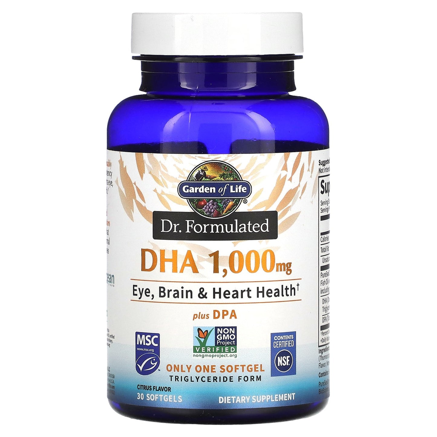 Garden of Life, Dr. Formulated DHA plus DPA, Citrus, 30 Softgels
