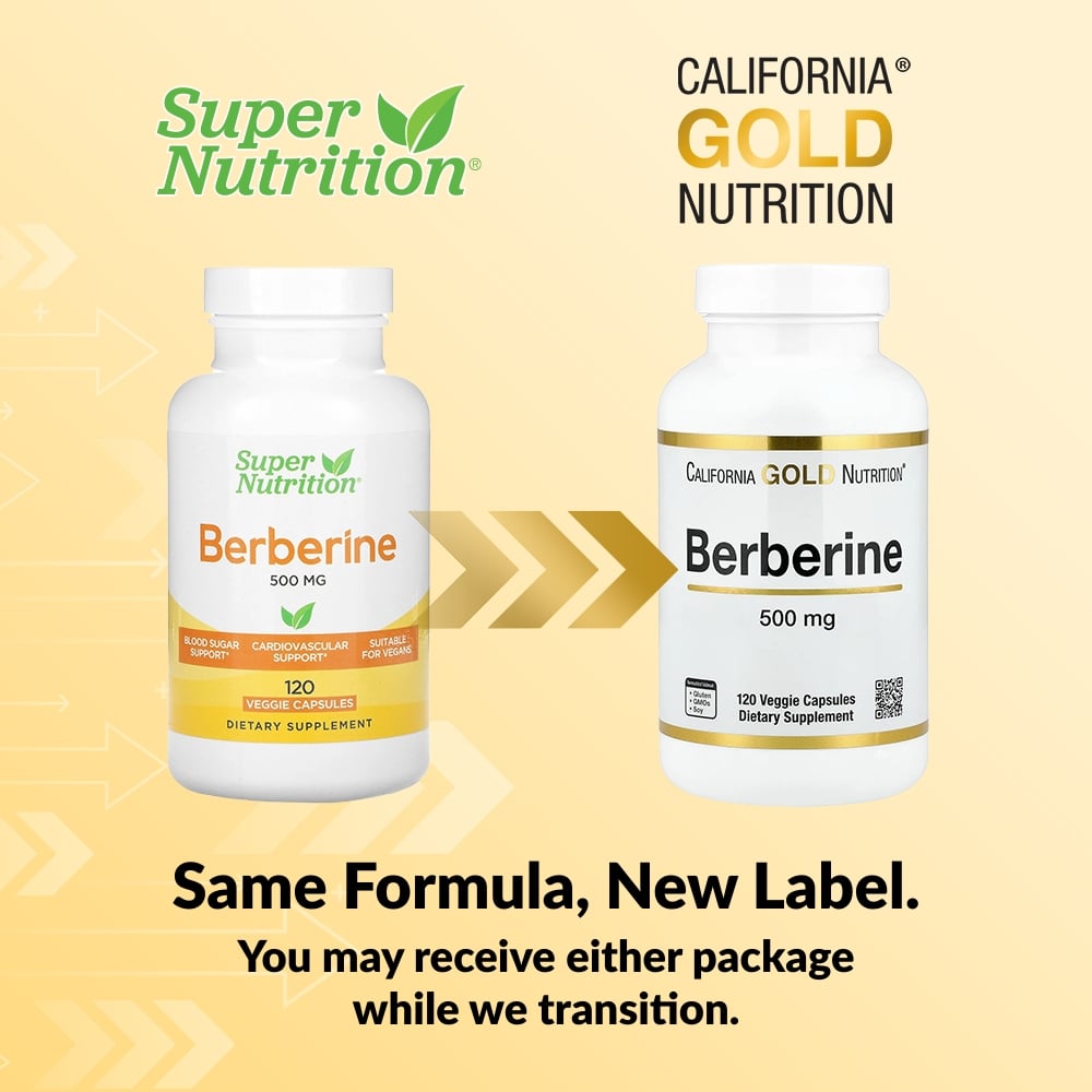 California Gold Nutrition, Berberine HCI, 500 mg, 120 Veggie Capsules