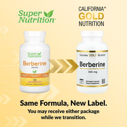 California Gold Nutrition, Berberine HCI, 500 mg, 120 Veggie Capsules