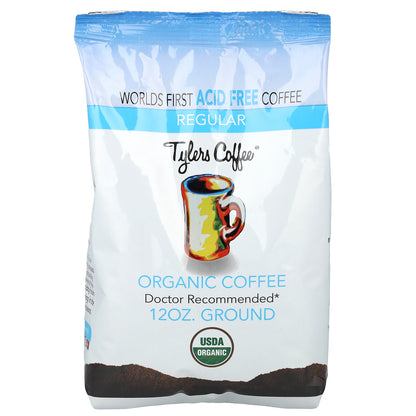 Tylers Coffees, Organic Coffee, Ground, Regular, 12 oz