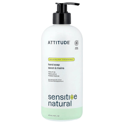ATTITUDE, Sensitive Natural, Hand Soap, Fresh Apple, 16 fl oz (473 ml)