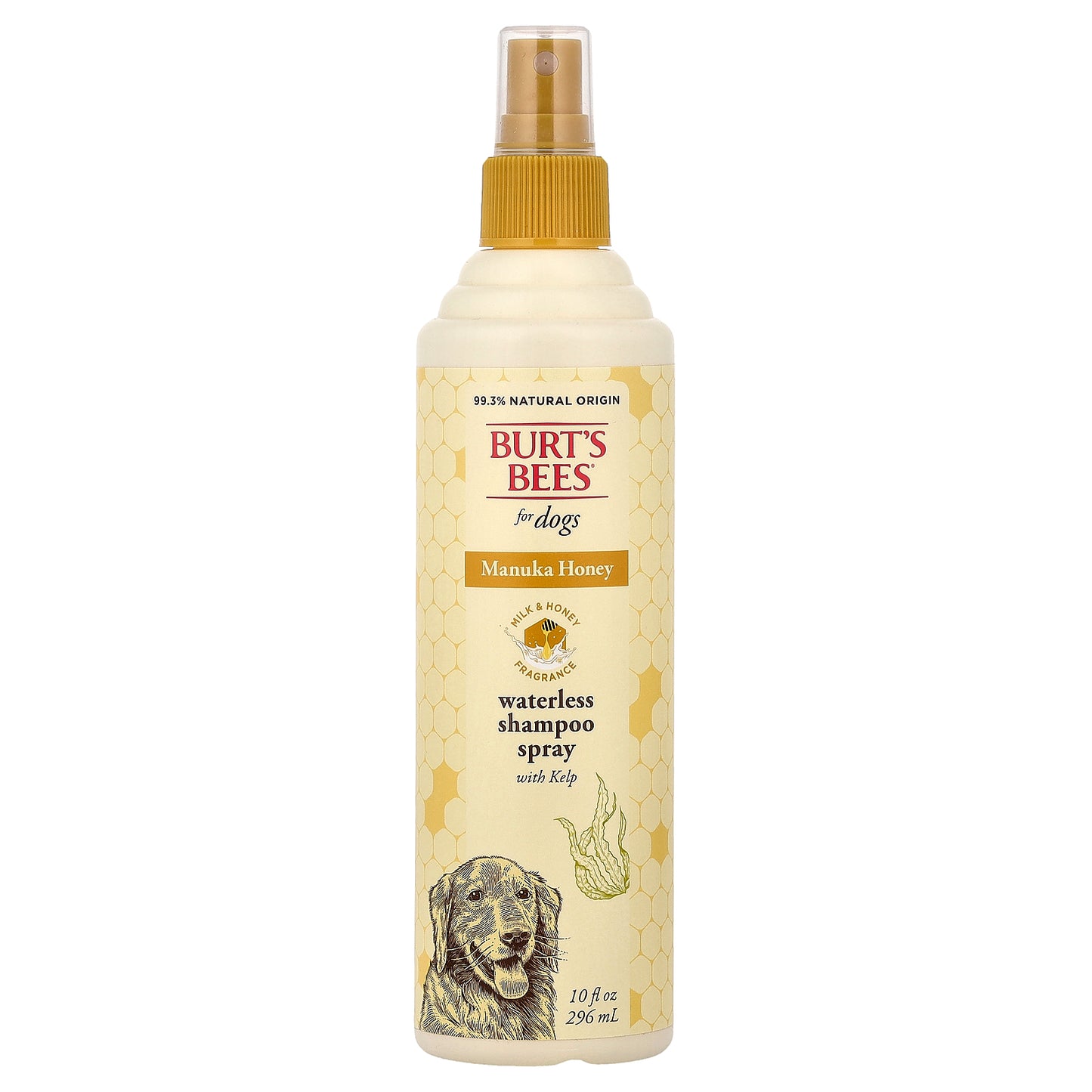 Burt's Bees, Manuka Honey Waterless Shampoo Spray with Kelp, For Dogs, Milk & Honey, 10 fl oz (296 ml)