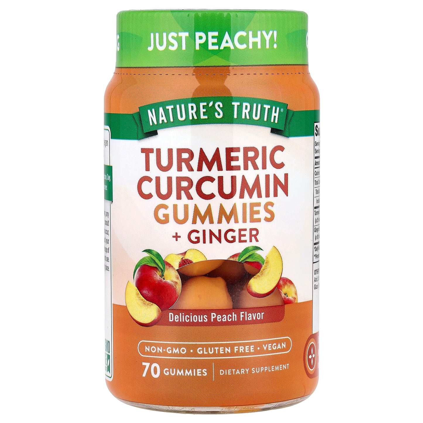 Nature's Truth, Turmeric Curcumin + Ginger Gummies , Delicious Peach, 70 Gummies