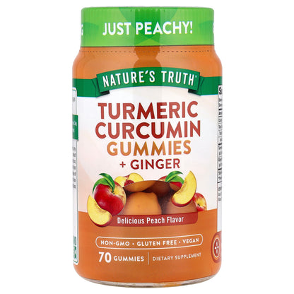 Nature's Truth, Turmeric Curcumin + Ginger Gummies , Delicious Peach, 70 Gummies