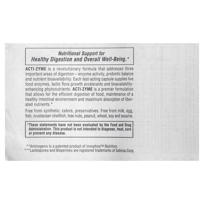NaturesPlus, Acti-Zyme, Activated Digested Aid, 90 Vegan Capsules