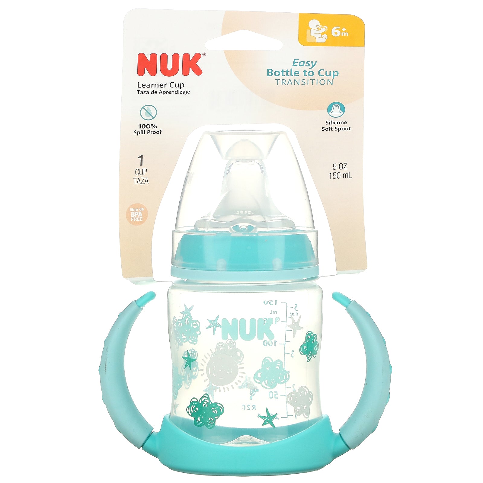 NUK, Learner Cup, 6+ Months, Aqua, 5 oz (150 ml)