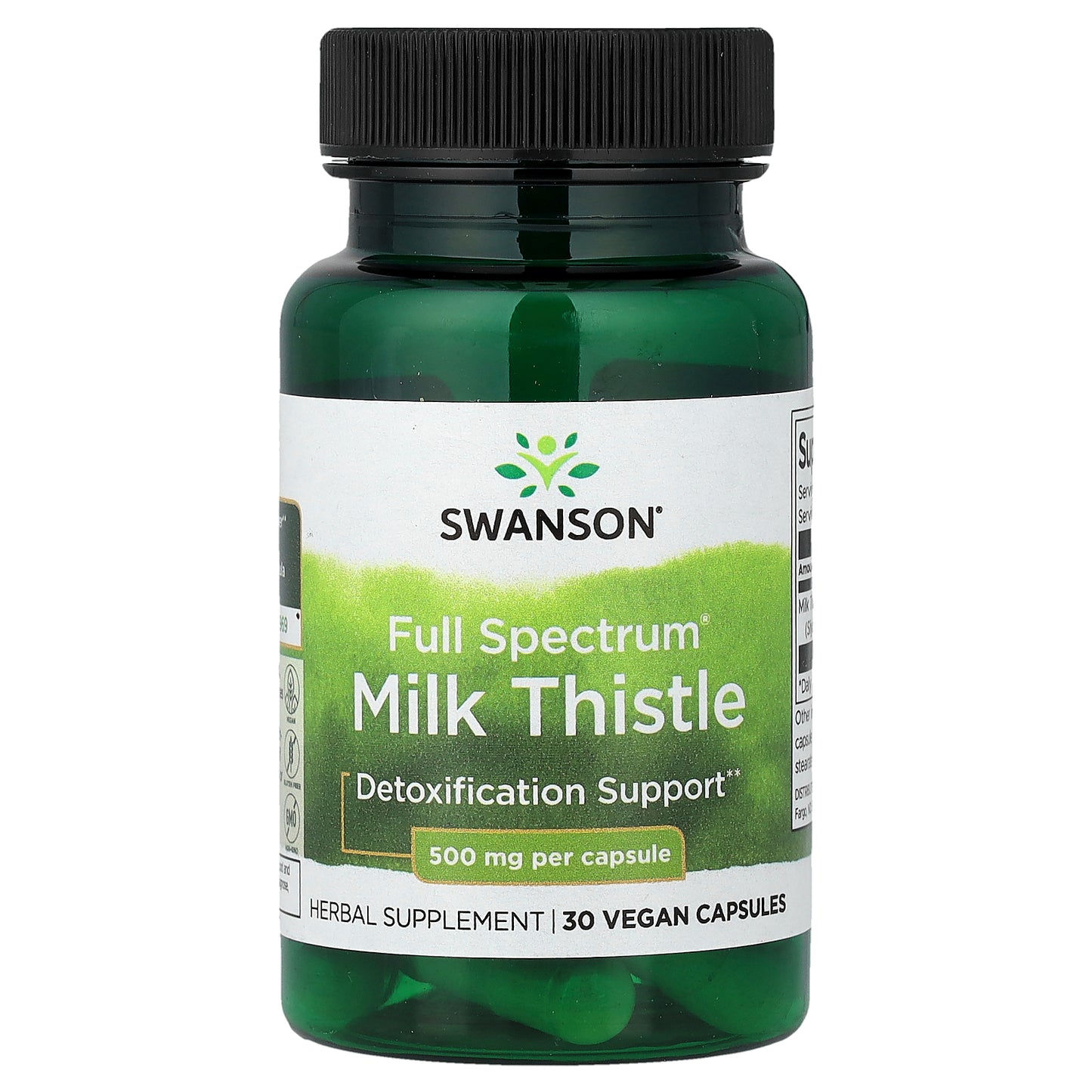 Swanson, Full Spectrum® Milk Thistle, 500 mg, 30 Vegan Capsules