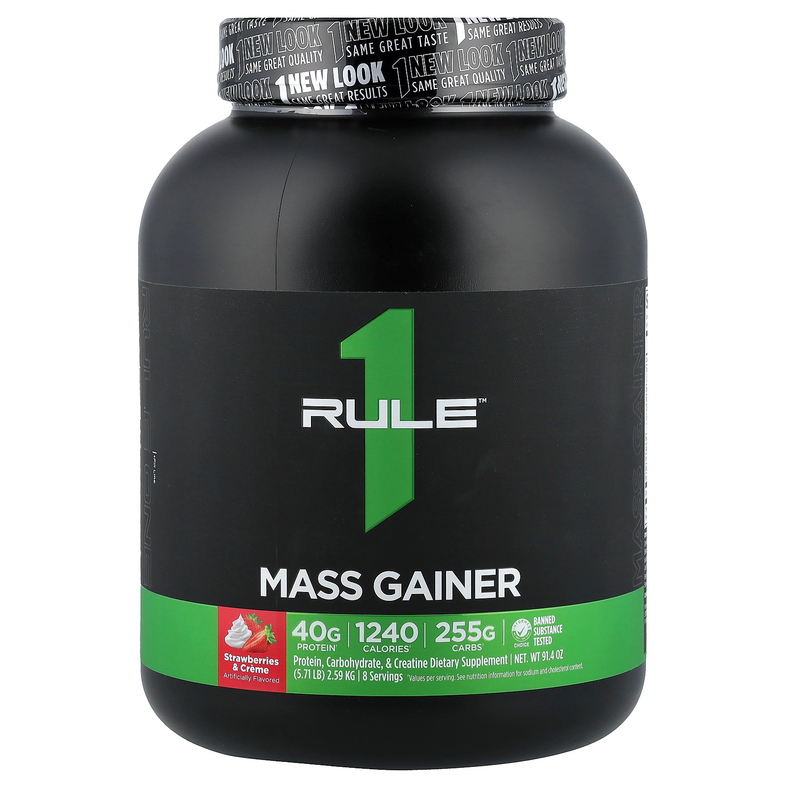 Rule One Proteins, Mass Gainer, Strawberries & Creme, 5.71 lb (2.59 kg)