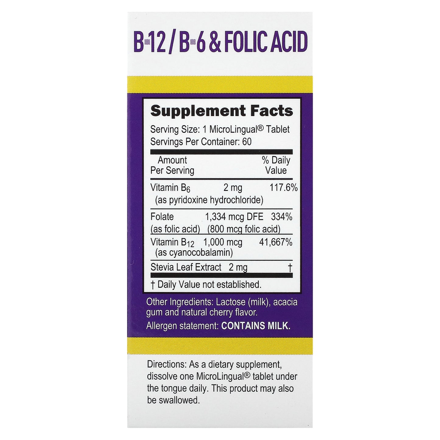 Superior Source, Cyanocobalamin B-12, B-6 & Folic Acid, 60 MicroLingual Instant Dissolve Tablets