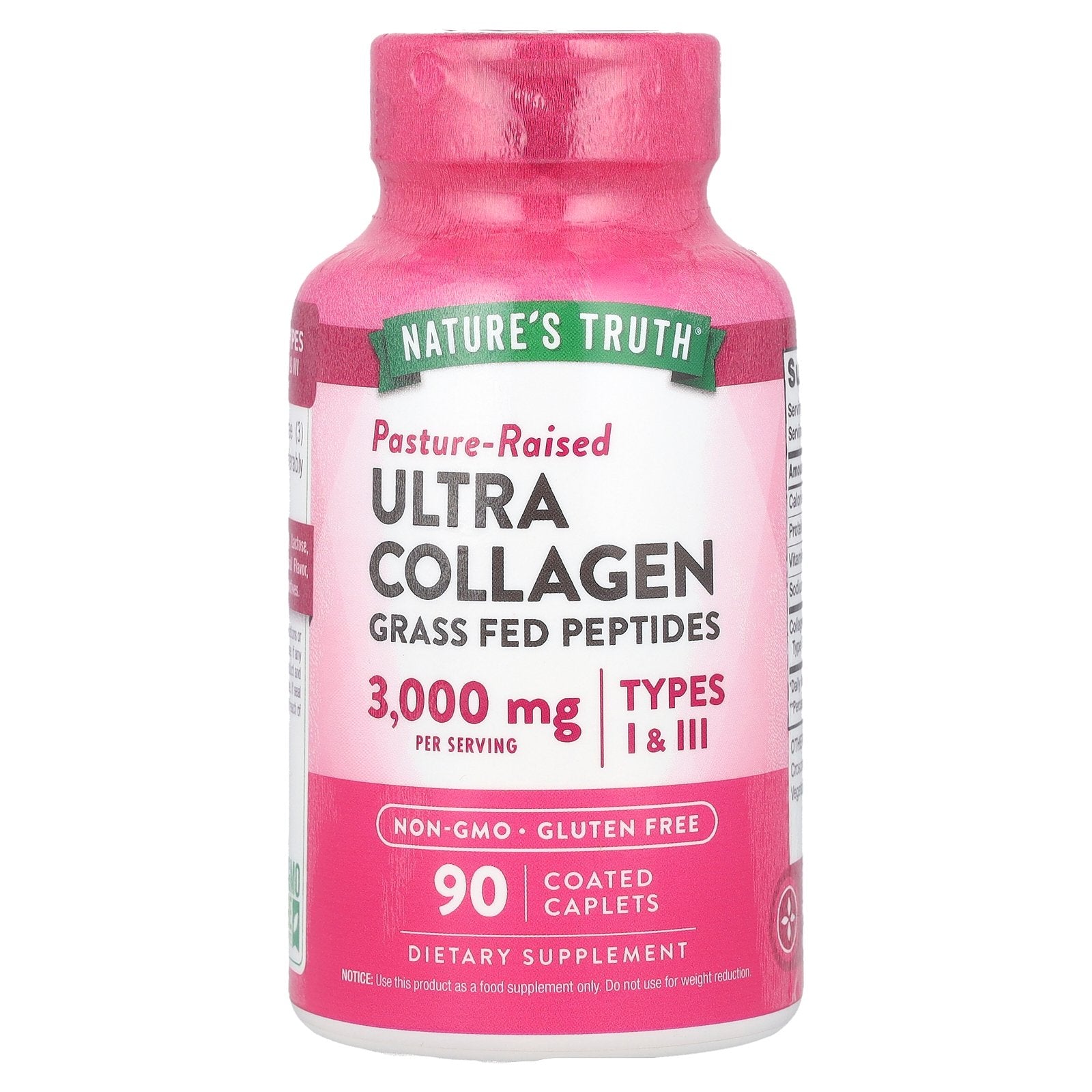 Nature's Truth, Ultra Collagen, Types I & III, 90 Coated Caplets (1,000 mg per Caplet)