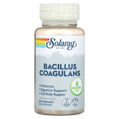 Solaray, Bacillus Coagulans, 5 Billion, 60 VegCaps (2.5 Billion per Capsule)