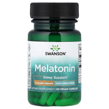 Swanson, Melatonin, 3 mg, 60 Capsules