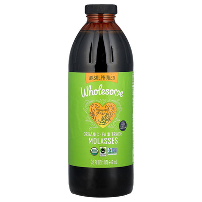 Wholesome Sweeteners, Organic Molasses, Unsulphured, 32 fl oz (946 ml)