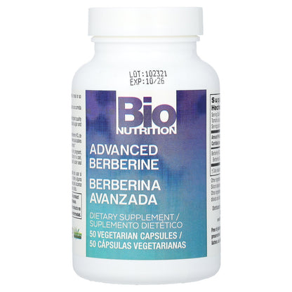 Bio Nutrition, Advanced Berberine, 50 Vegetarian Capsules (600 mg per Capsule)