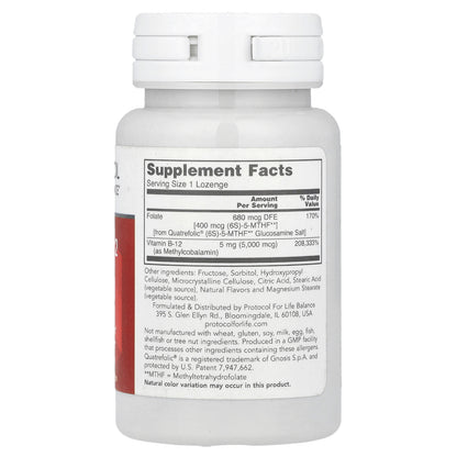 Protocol for Life Balance, Methyl B12, 5,000 mcg, 60 Lozenges