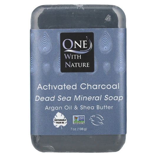 One with Nature, Dead Sea Mineral Bar Soap, Activated Charcoal, 7 oz (198 g)