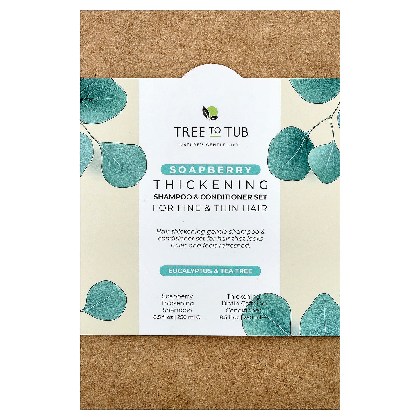 Tree To Tub, Thickening Shampoo & Conditioner Set, Soapberry, 2 Piece Set, 8.5 fl oz (250 ml) Each