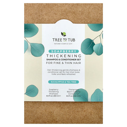 Tree To Tub, Thickening Shampoo & Conditioner Set, Soapberry, 2 Piece Set, 8.5 fl oz (250 ml) Each