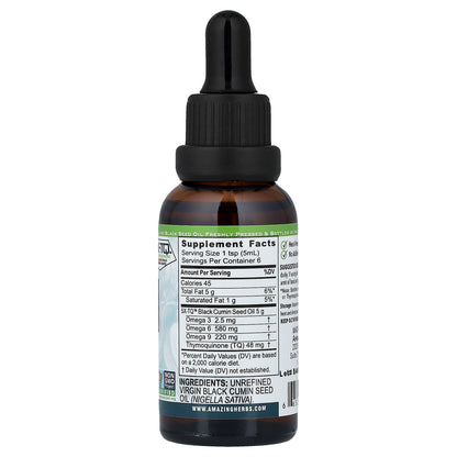 Amazing Herbs, Black Seed™, 100% Pure Cold-Pressed Black Cumin Seed Oil, 1 fl oz (30 ml)