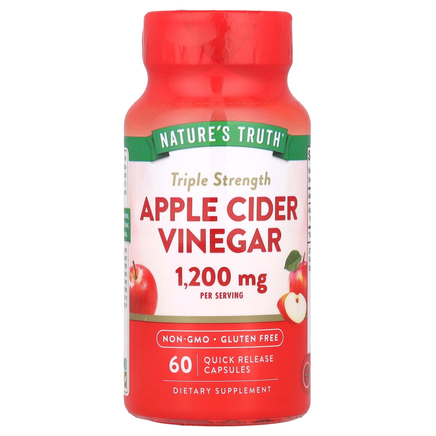 Nature's Truth, Triple Strength Apple Cider Vinegar, 60 Quick Release Capsules (600 mg per Capsule)