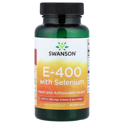 Swanson, E-400 With Selenium, 90 Softgels