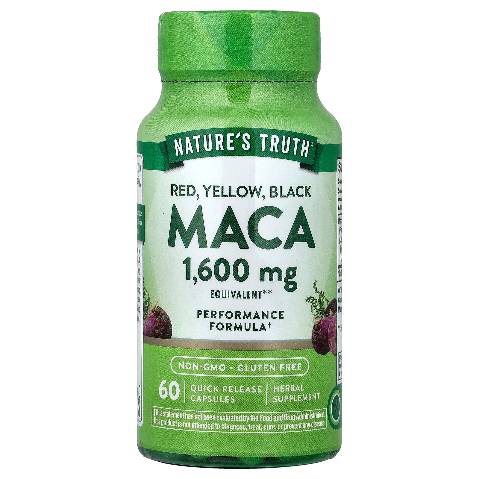 Nature's Truth, Red, Yellow, Black Maca, 1,600 mg, 60 Quick Release Capsules