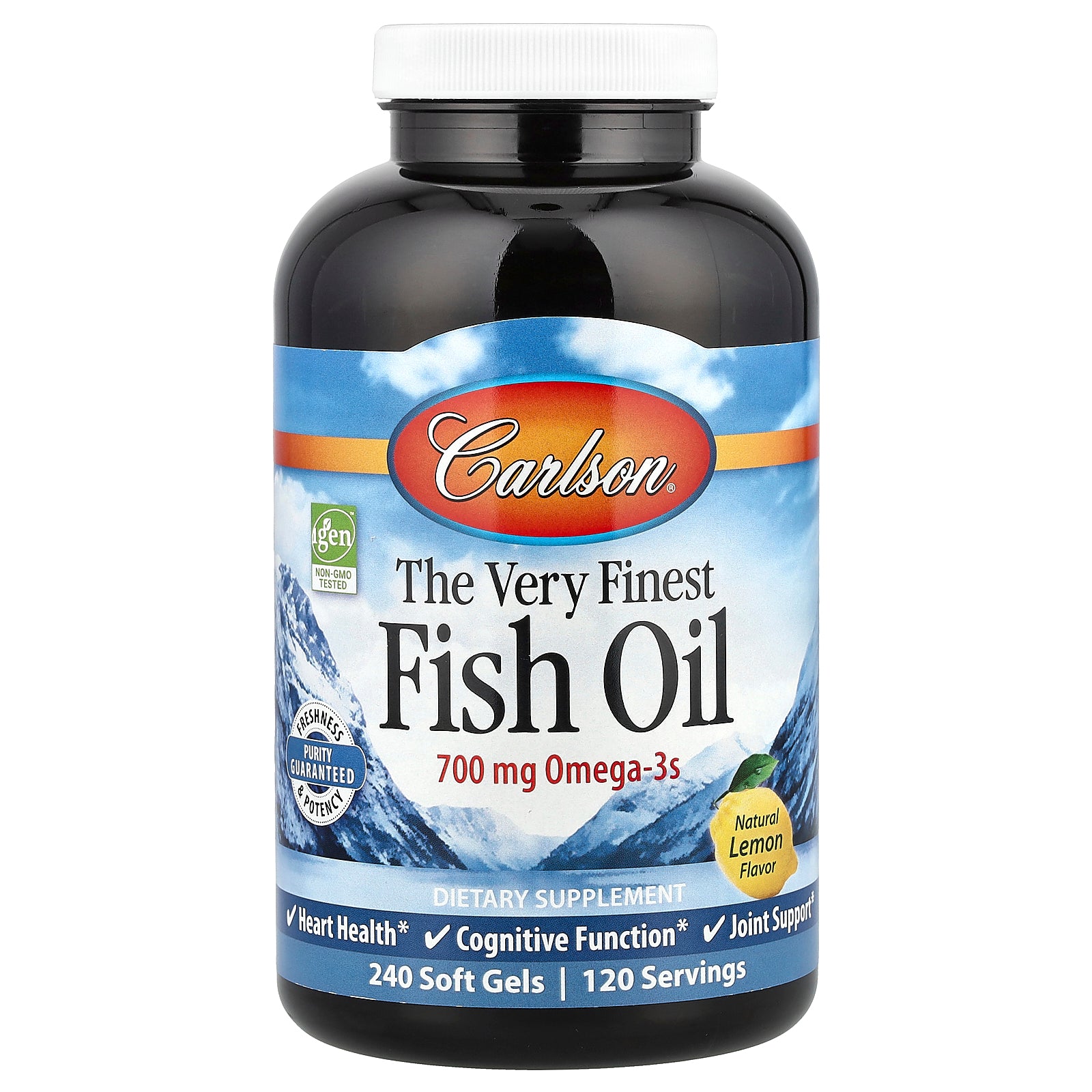 Carlson, The Very Finest Fish Oil, Natural Lemon, 240 Soft Gels
