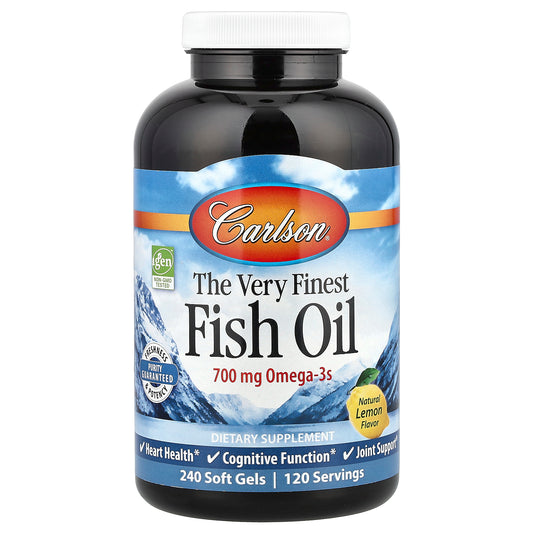 Carlson, The Very Finest Fish Oil, Natural Lemon, 240 Soft Gels