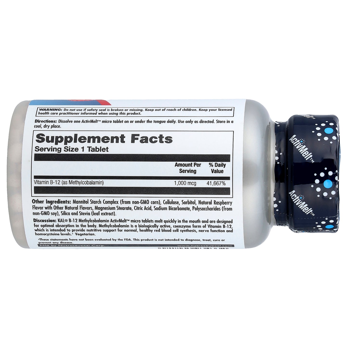 KAL, B-12 Methylcobalamin, Raspberry, 1,000 mcg, 90 Micro Tablets