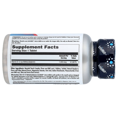 KAL, B-12 Methylcobalamin, Raspberry, 1,000 mcg, 90 Micro Tablets
