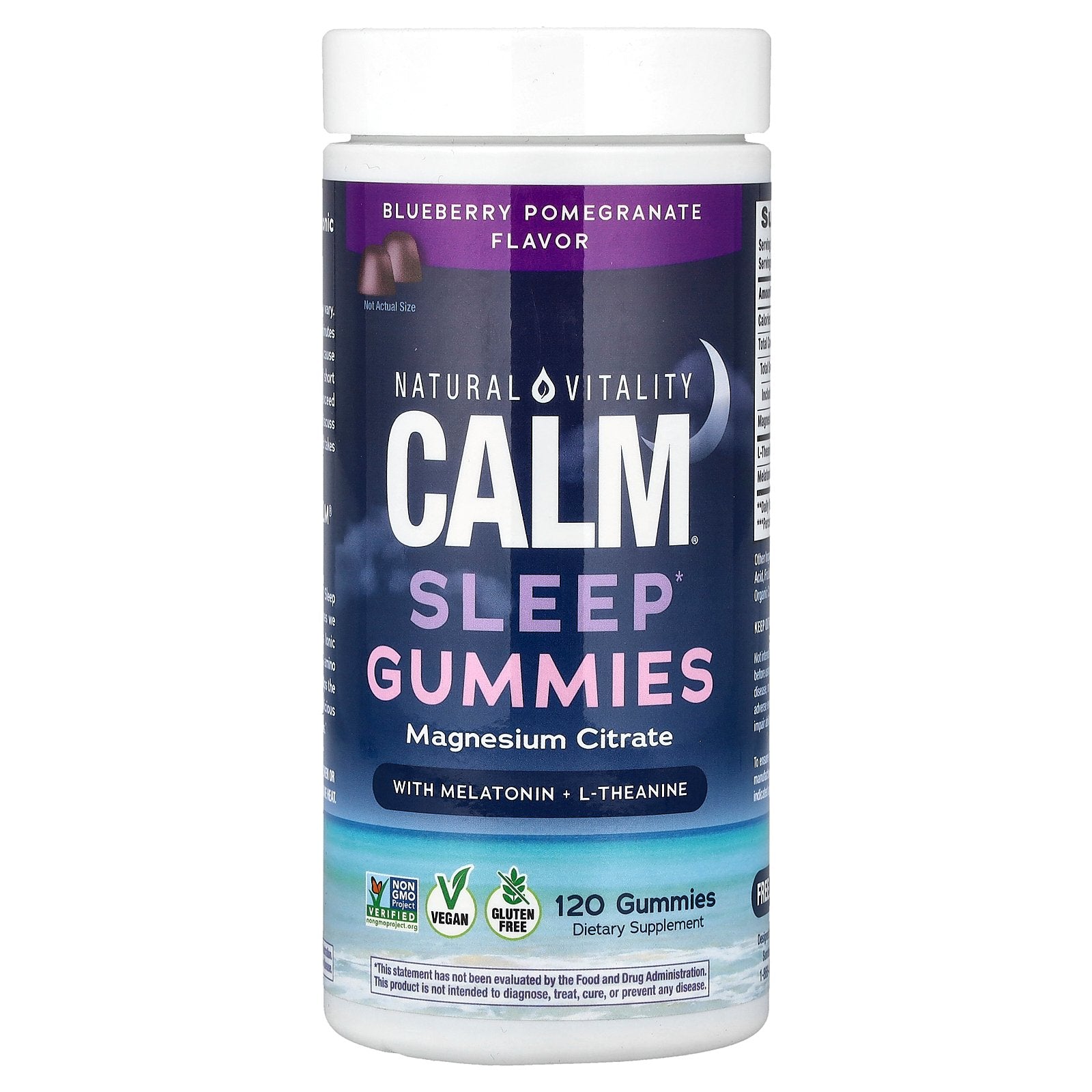 Natural Vitality, Calm®, Sleep Gummies With Melatonin + L-Theanine, Blueberry Pomegranate, 120 Gummies