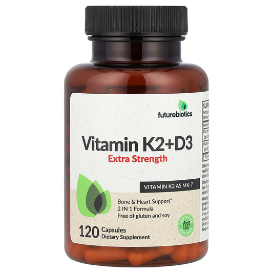 Futurebiotics, Vitamin K2 + D3, Extra Strength, 120 Capsules