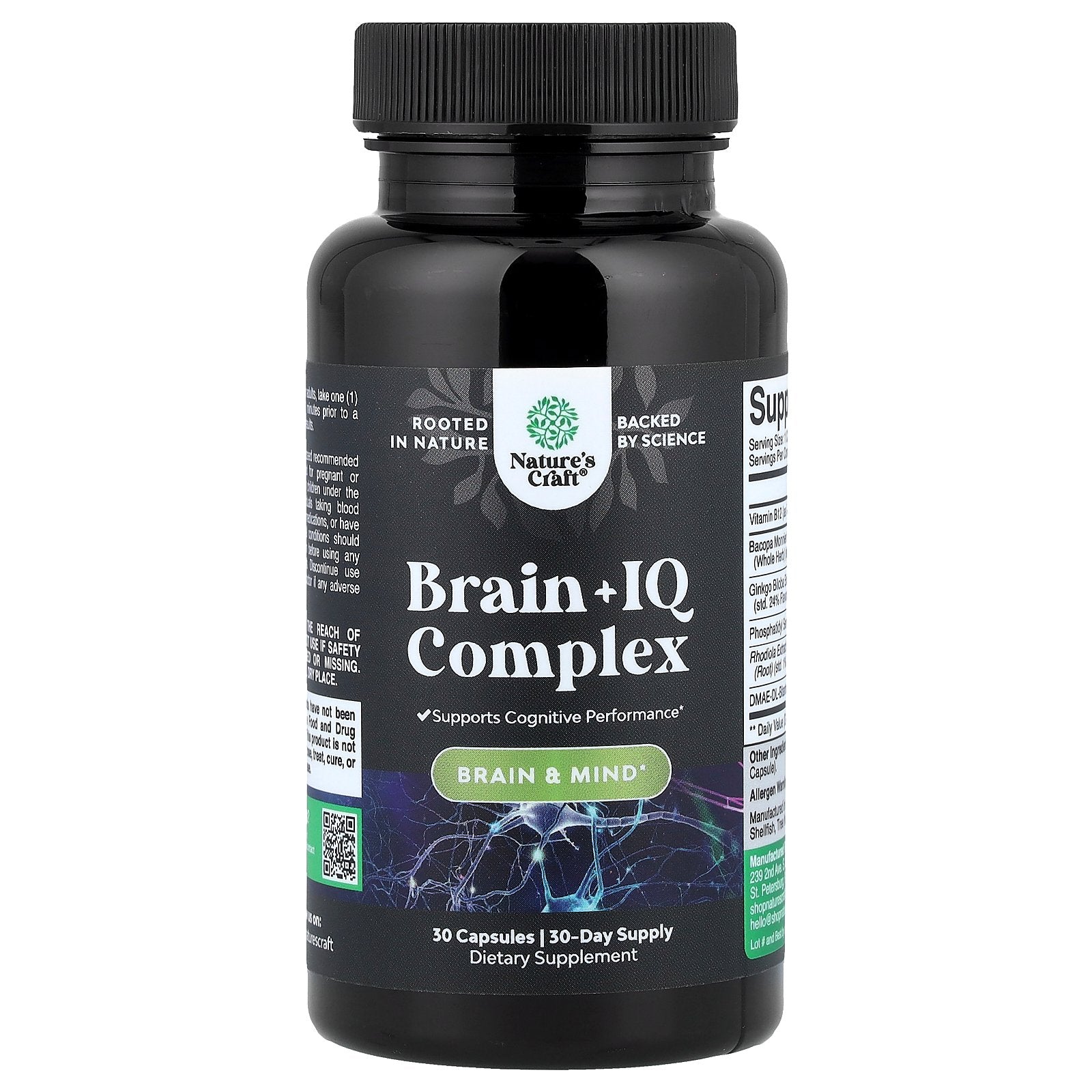 Nature's Craft, Brain + IQ Complex, 30 Capsules