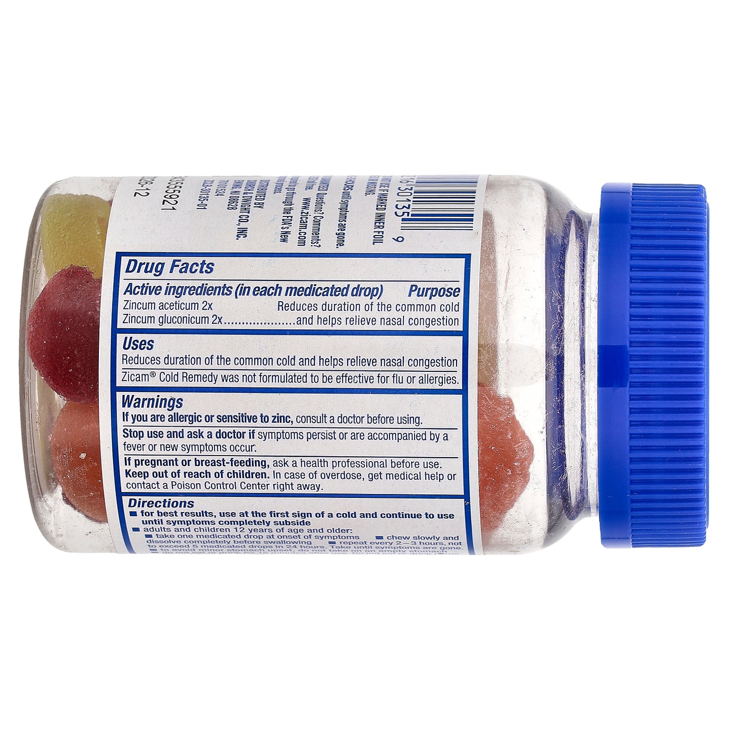 Zicam, Cold Remedy, Medicated Fruit Drops, Assorted Fruit , 25 Drops