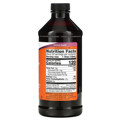 NOW Foods, Sunflower Liquid Lecithin, 16 fl oz (473 ml)