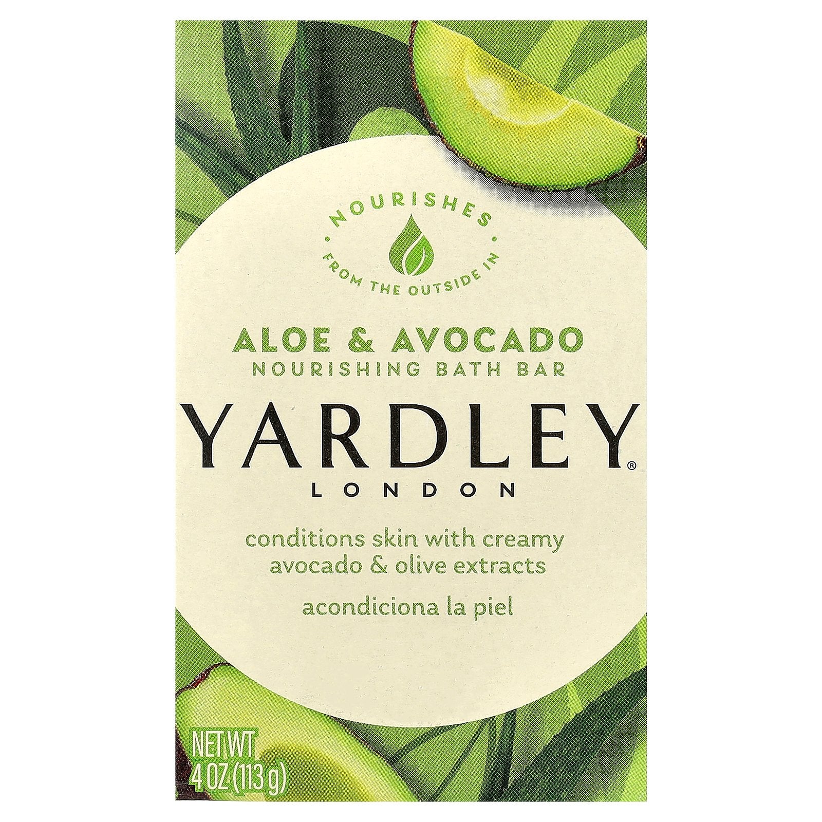 Yardley London, Nourishing Bath Bar, Aloe & Avocado, 4 oz (113 g)