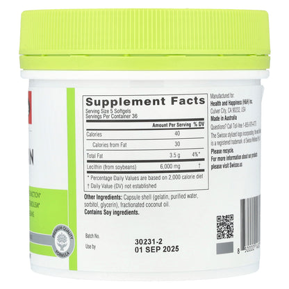 Swisse, Ultiboost®, Lecithin, 1,200 mg, 180 Capsules